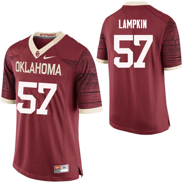 Men Oklahoma Sooners #57 DuVonta Lampkin College Football Jerseys Limited-Crimson